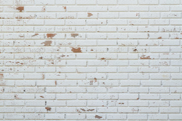 Brick wall white color with damaged for textured and background