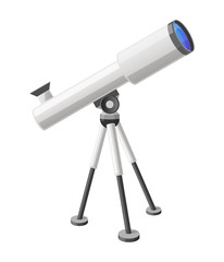 Telescope View from Right Isolated Illustration