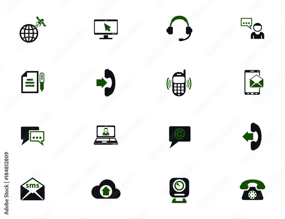 Poster communication simple vector icons in two colors