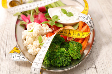 vegetable and dip, diet food concept
