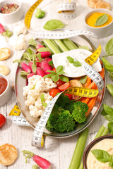 vegetable and dip, diet food concept
