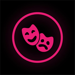 Neon Button rund - Masken - Schauspiel