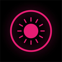 Neon Button rund - Sonne