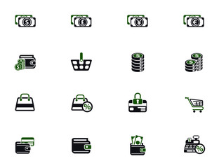 e-commerce simple vector icons in two colors
