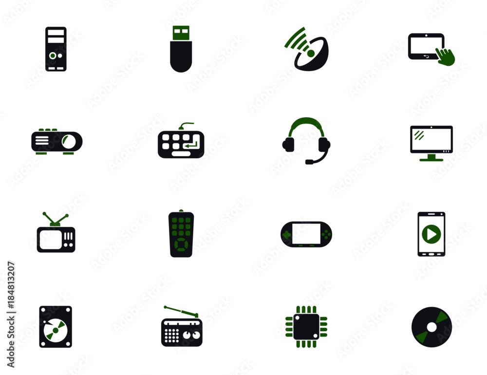 Poster gadget simple vector icons in two colors