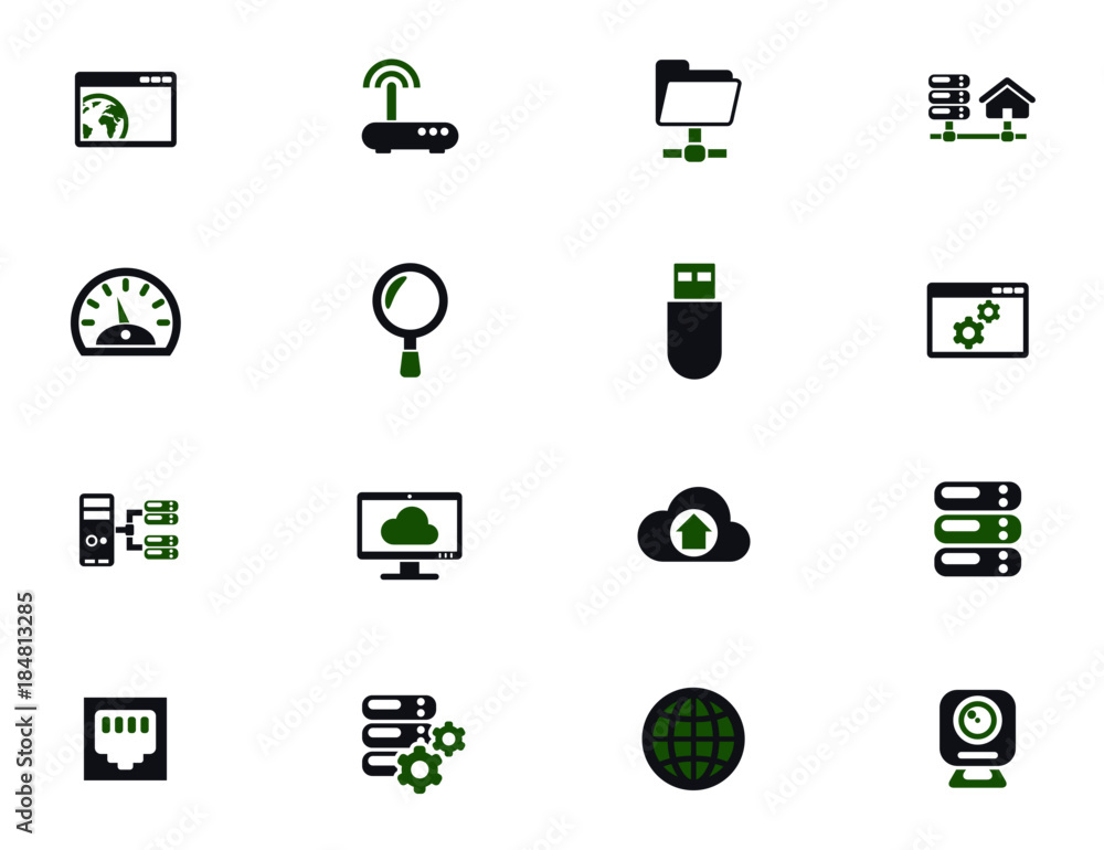 Poster hosting provider simple vector icons in two colors