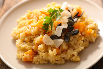 italian risotto with pumpin and parmesan