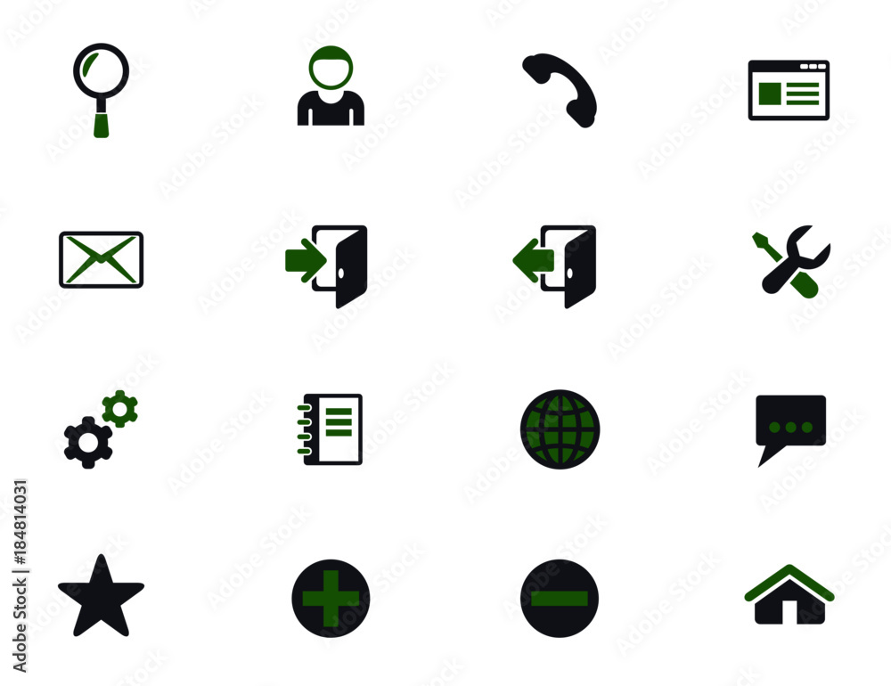 Poster web tools simple vector icons in two colors