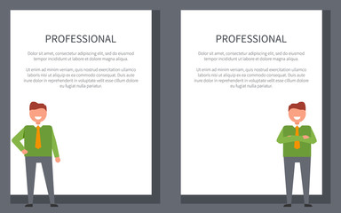 Professional Businessman Poster with Smiling Men