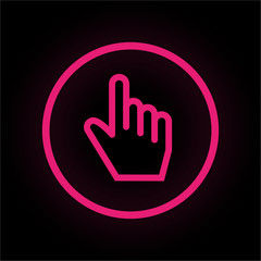Obraz premium Neon Button rund - Cursor - Zeigen