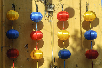 Chinese lanterns in the streets of the city of Hoi An in Vietnam.