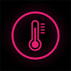 Neon Button rund - Thermometer heiß
