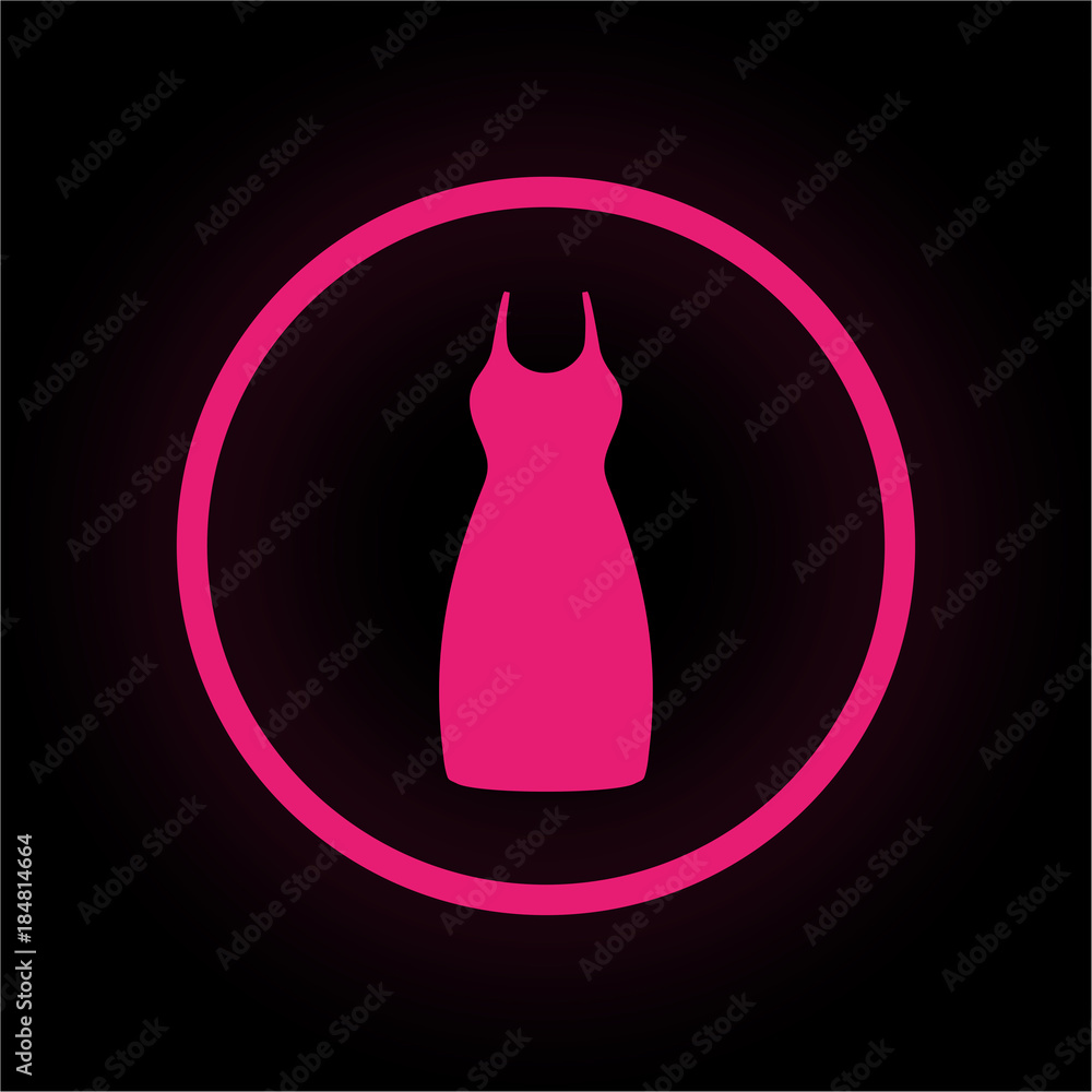 Poster neon button rund - kleid