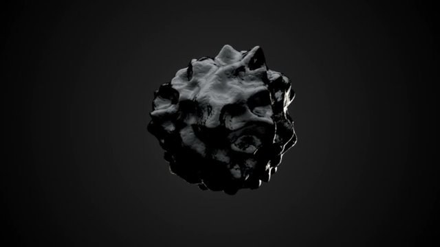 Abstract Organic Sphere Object Virus. 3d rendering. Seamless loop