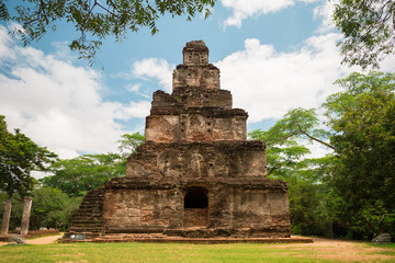 Satmahal Prasada in Polonnaruwa Quadrangle, UNESCO World Heritage Site, Sri Lanka, Asia