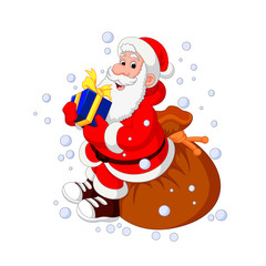 Santa Claus sitting sack full of gifts