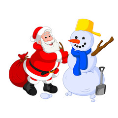Santa Claus with snowman