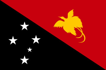 Flag Papua New Guinea flat style. The icon of national symbol. State sign in flat style on the entire page as vector illustration