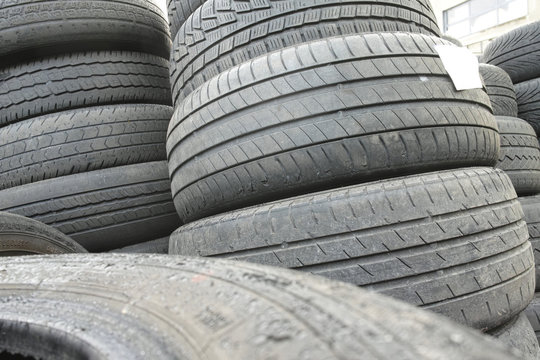 Car tyres close up