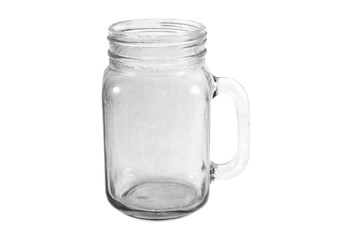 Drinking glass with handle isolated on white background