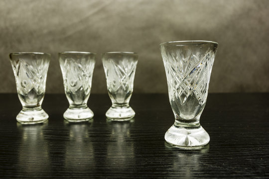 A shot of crystal glass.