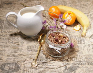 tasty granola on the table