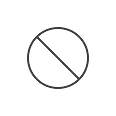 Obraz premium Forbidden line icon, outline vector sign, linear style pictogram isolated on white. Block action user interface symbol, logo illustration. Editable stroke