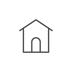 House line icon, outline vector sign, linear style pictogram isolated on white. Home page symbol, logo illustration. Editable stroke