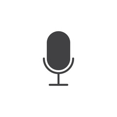 Microphone icon vector, filled flat sign, solid pictogram isolated on white. Mic symbol, logo illustration.