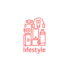 red personal items like lifestyle isolated on white