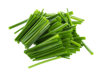 Chives flower or Chinese Chive isolated on white background