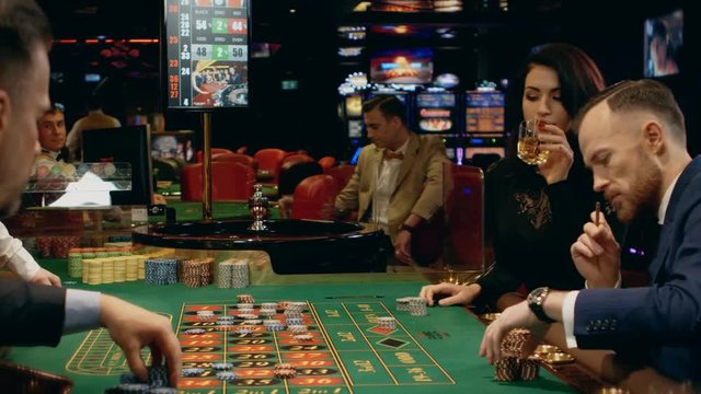 Girl betting in a casino