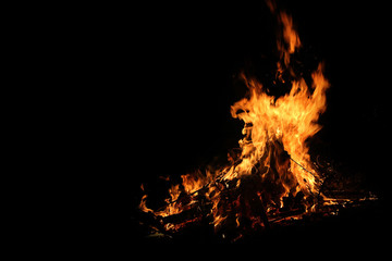 Sparks on a black background. Sparks of fire. Fire.	