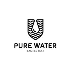 Pure Water Logo Vector Template