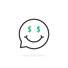 thin line money emoji speech bubble logo