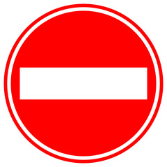 DO NOT ENTER sign in red circle. Vector.