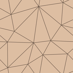 Polygonal seamless background. Geometric line brown beige pattern for wallpapers and textile