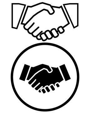 Business handshake solid icon, contract and agreement, vector graphics