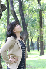 Woman outdoors in the parks.