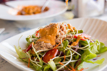 Fresh healthy Classic Caesar salad on plate