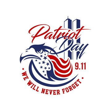September 11, United States Of America Patriot Day We will Never Forget Card Illustration