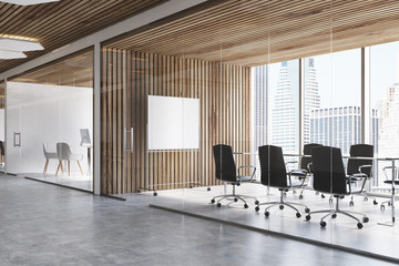Wooden conference room, poster