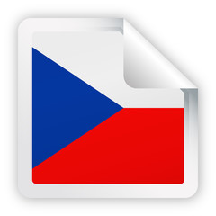 Czech Republic Flag Vector Square Corner Paper Icon