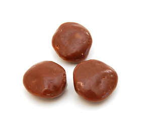 Chocolate candy assorted isolated on white background