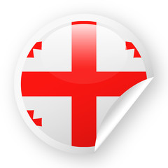 Obraz premium Georgia Flag Vector Round Corner Paper Icon