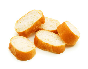  slices of white sandwich bread isolated on a white background