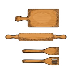Wood spade. Vector color vintage engraving