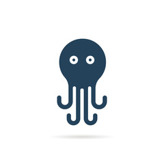 blue simple octopus logo with shadow