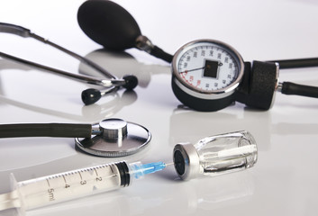 Cardiology medical equipment isolated on white