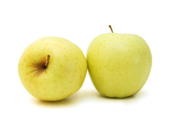 green apple on the white background